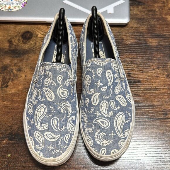 Vans Blue and White Slip one Size 8.5 - Picture 1 of 13